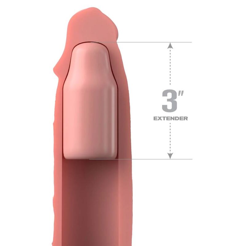 FANTASY X TENSIONS - PIPEDREAMS GUAINA 22,86 CM + 7,62 CM PROLUNGA REMOVIBILE NUDE
