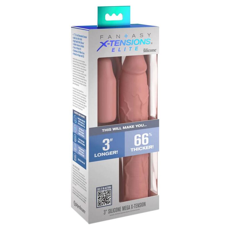FANTASY X TENSIONS - PIPEDREAMS GUAINA 22,86 CM + 7,62 CM PROLUNGA REMOVIBILE NUDE