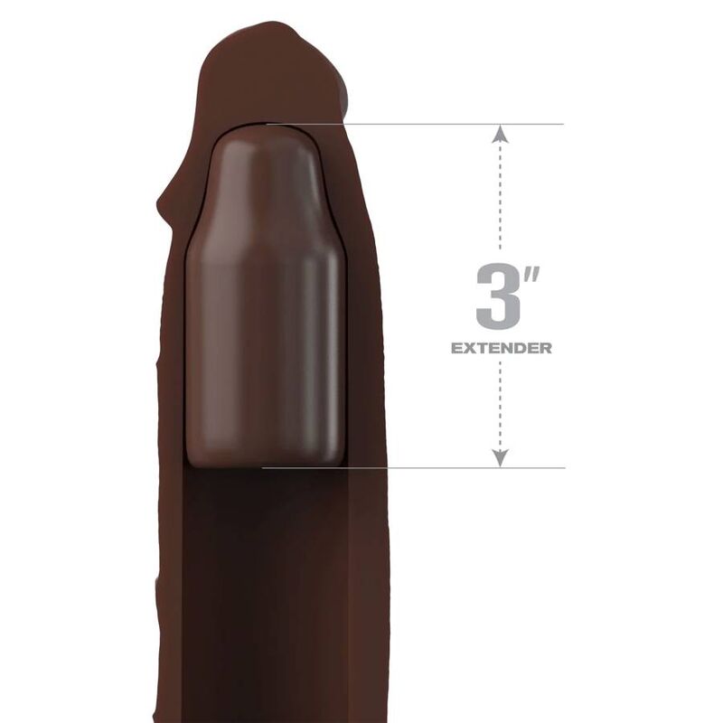 FANTASY X TENSIONS - PIPEDREAMS GUAINA 22,86 CM + 7,62 CM PROLUNGA REMOVIBILE SCURO