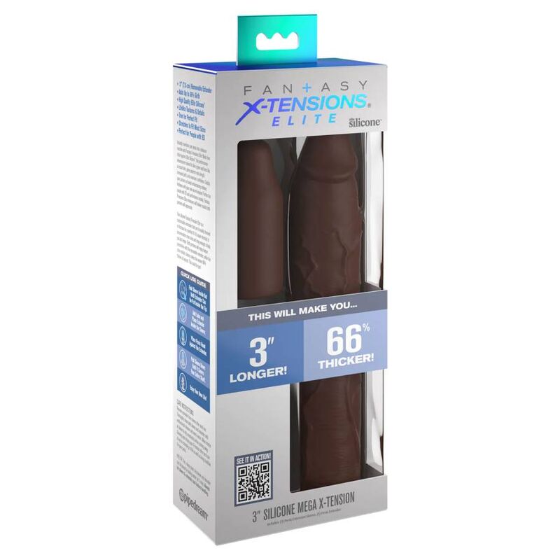FANTASY X TENSIONS - PIPEDREAMS GUAINA 22,86 CM + 7,62 CM PROLUNGA REMOVIBILE SCURO