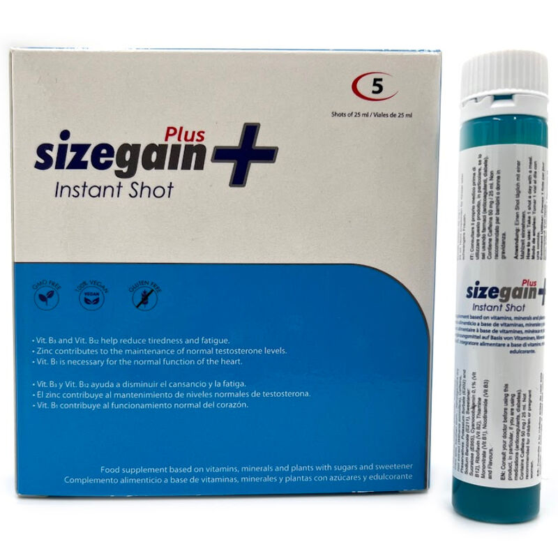COSMETICS 500 - SIZEGAIN PLUS INSTANT SHOT INTEGRATORE PER AUMENTARE LA LIBIDO E VIRILITA' 5 UNITÀ