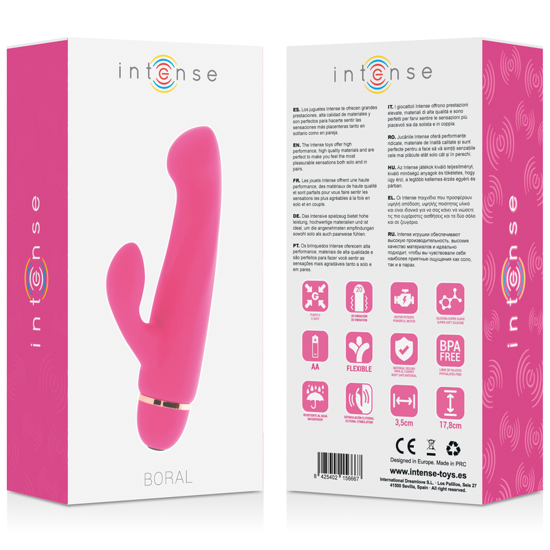 INTENSE - BORAL VIBRATORE 20 VIBRAZIONI IN SILICONE ROSA