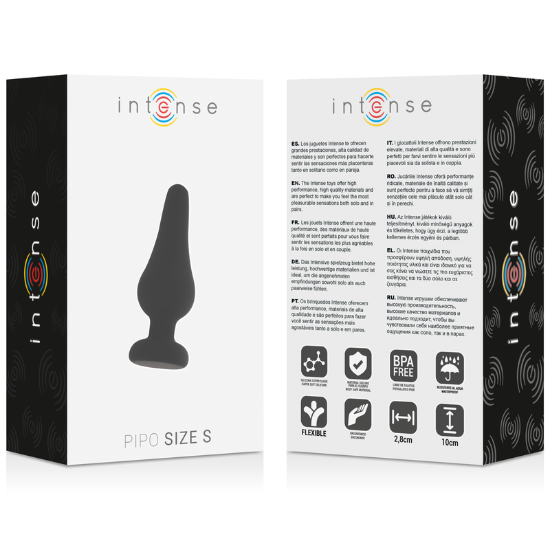 INTENSE - PIPO PLUG ANALE IN SILICONE S 9,8 CM NERO