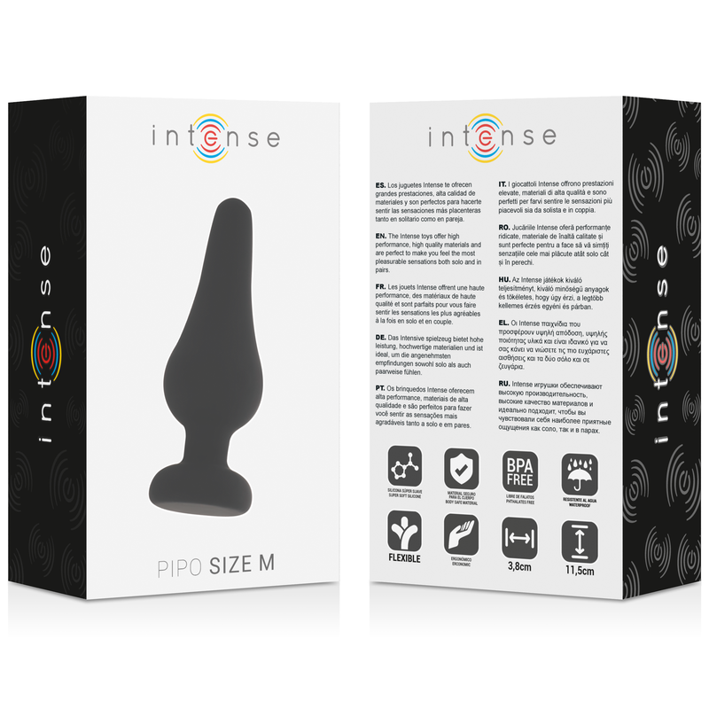 INTENSE - PIPO PLUG ANALE IN SILICONE M 11 CM NERO
