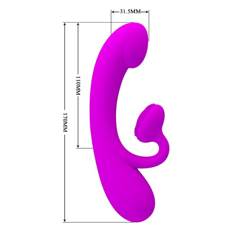 PRETTY LOVE - VIBRATORE SINCERE E SUCCHIATORE PER CLITORIDE IN SILICONE VIOLA