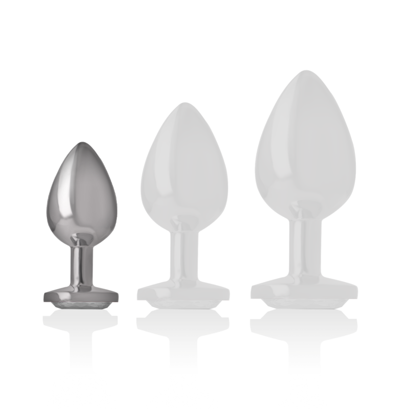 INTENSE - PLUG ANALE IN ALLUMINIO CON CRISTALLO ARGENTATO TAGLIA S