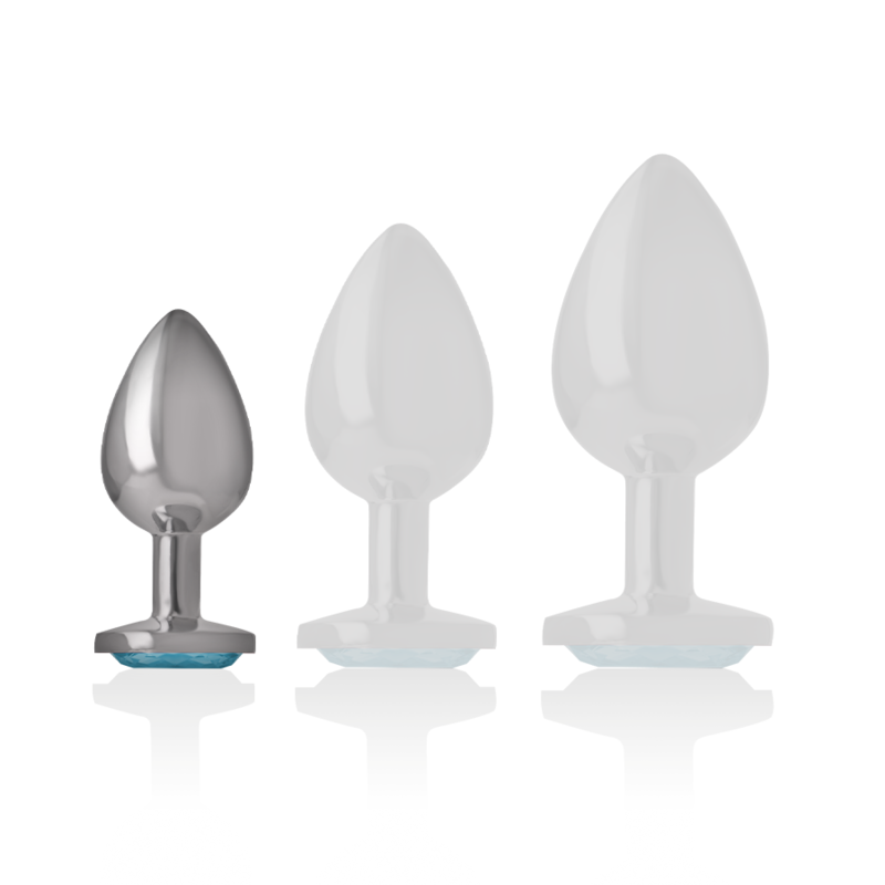 INTENSE - PLUG ANALE IN ALLUMINIO CON CRISTALLO BLU TAGLIA S