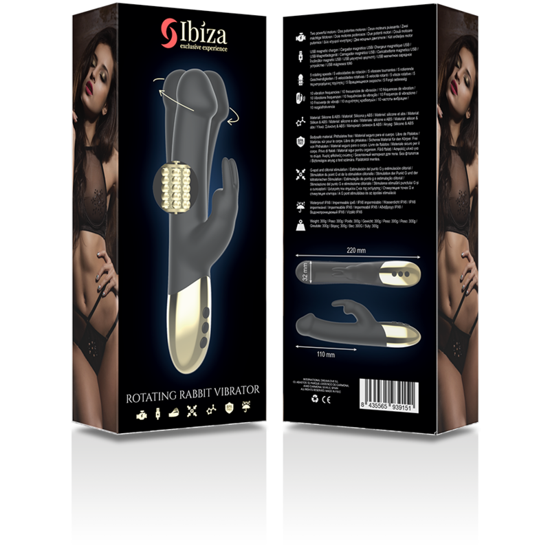 IBIZA - VIBRATORE CON RABBIT E ROTAZIONE IN SILICONE