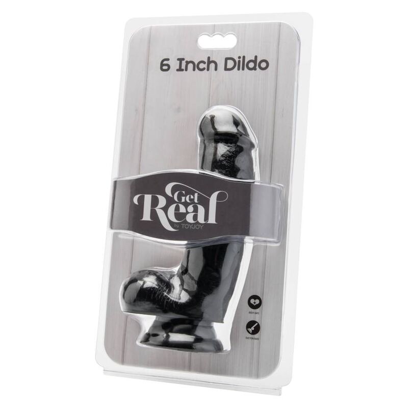 GET REAL - DILDO 12 CM CON TESTICOLI NERO