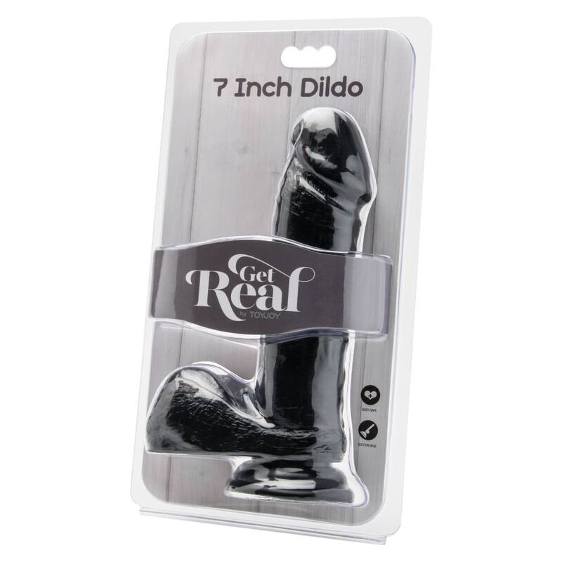 GET REAL- DILDO 18 CM CON TESTICOLI NERO