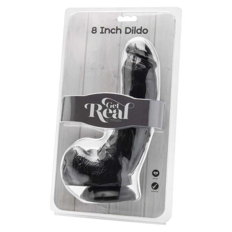 GET REAL - DILDO 20,5 CM CON TESTICOLI NERO