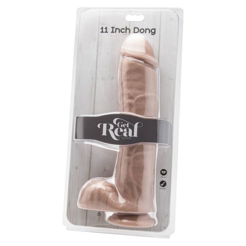 GET REAL - DILDO 28 CM CON TESTICOLI COLOR CARNE