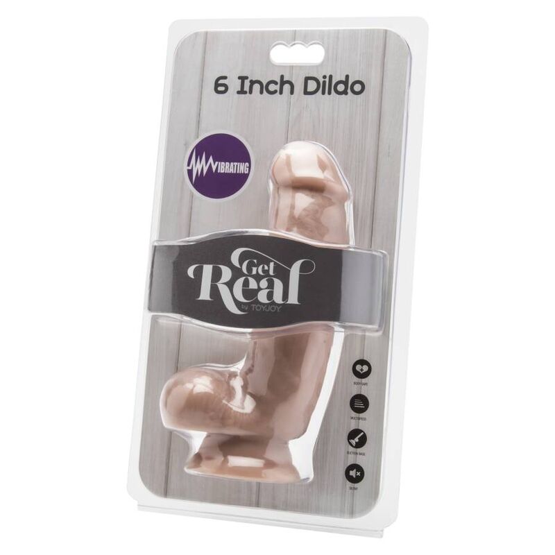 GET REAL - DILDO VIBRANTE CON TESTICOLI 12 CM NATURALE