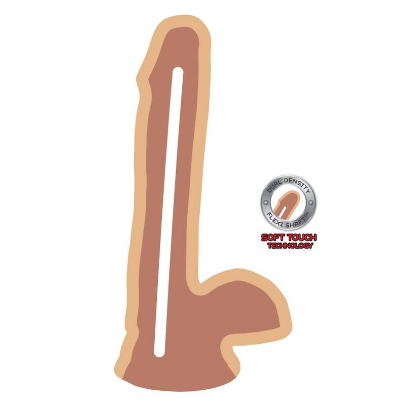 GET REAL - DILDO A DOPPIA DENSITÀ CON TESTICOLI 17 CM NUDE