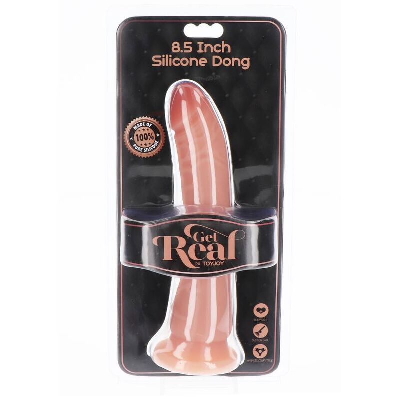 DILDO SILICONE 21 CM, REALISTICO CON DETTAGLI NATURALI, BASE VENTOSA MANI LIBERE