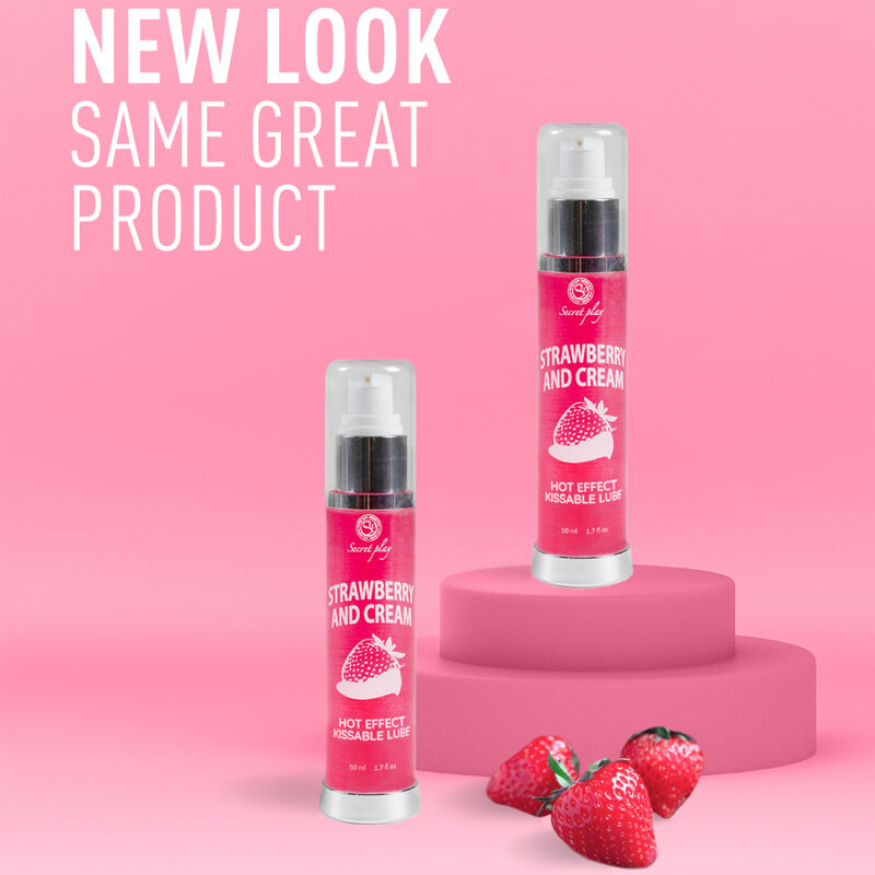 SECRETPLAY - LUBRIFICANTE 2-1 EFFETTO CALORE FRAGOLA E PANNA 50 ML