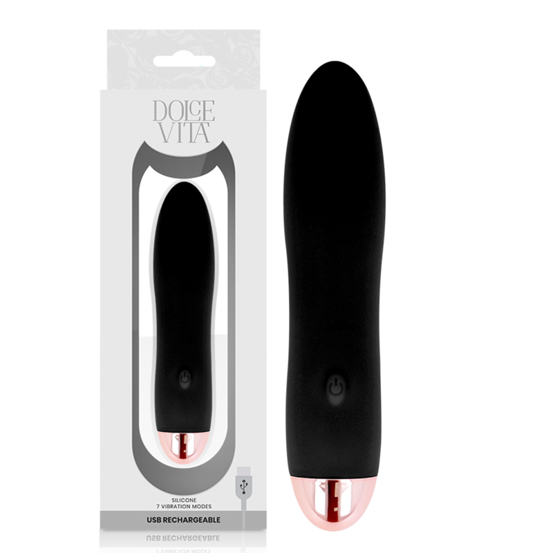 DOLCE VITA - FOUR VIBRATORE RICARICABILE NERO A 7 VELOCITÀ