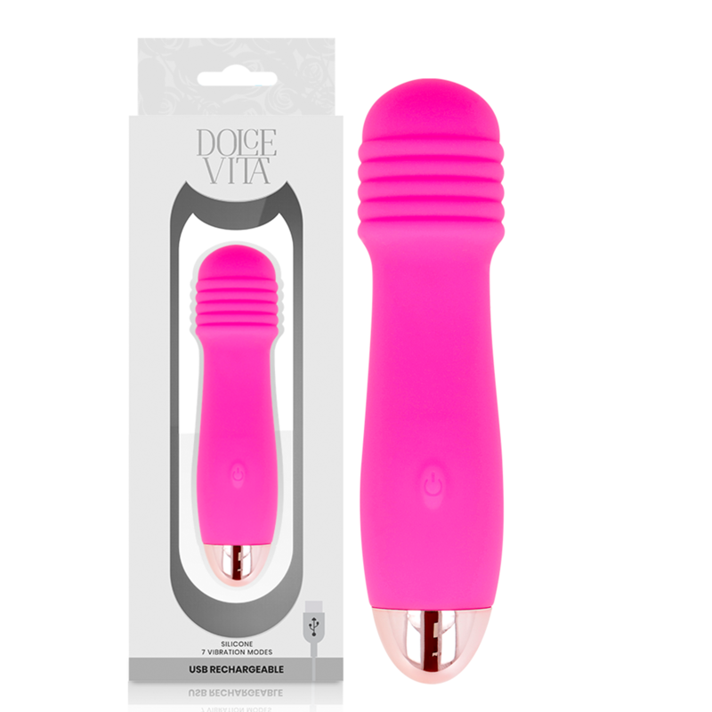 DOLCE VITA - THREE VIBRATORE RICARICABILE ROSA 7 VELOCITÀ