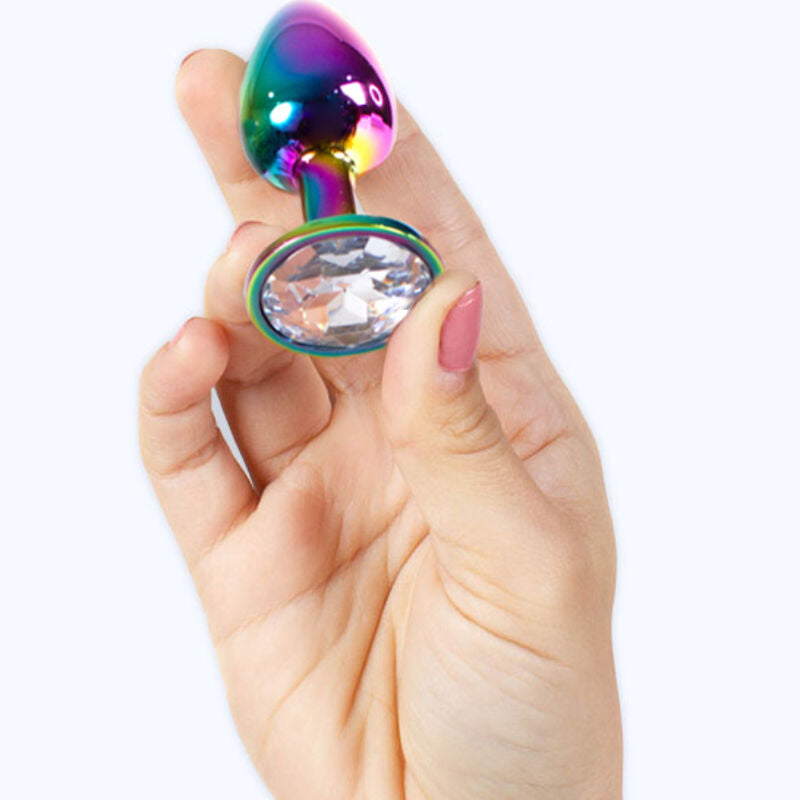 SECRETPLAY - PLUG ANALE IN METALLO ARCOBALENO PICCOLO 7 CM