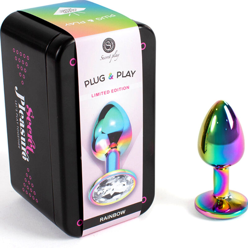 SECRETPLAY - PLUG ANALE IN METALLO ARCOBALENO PICCOLO 7 CM