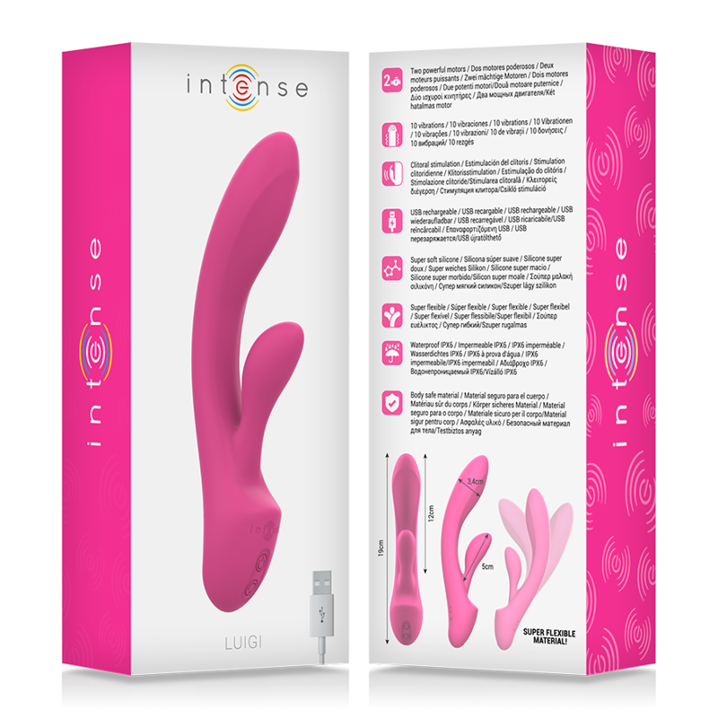 INTENSE - LUIGI VIBRATORE RABBIT SILICONE LIQUIDO ROSA