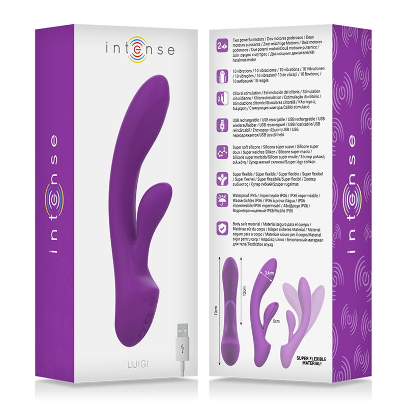 INTENSE - LUIGI VIBRATORE RABBIT SILICONE LIQUIDO VIOLA