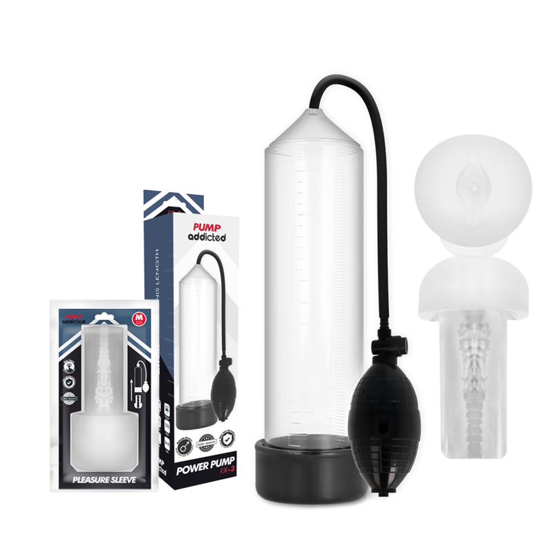 PUMP ADDICTED - RX3 POMPA POTENZIAMENTO PENE CON CON GUAINA TRASPARENTE