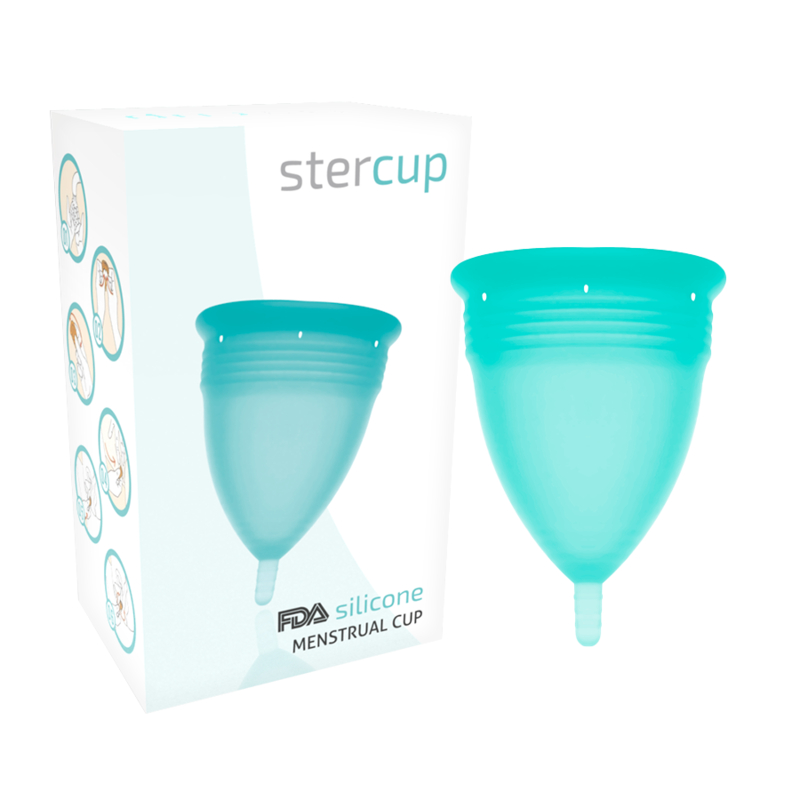 STERCUP - COPPETTA MESTRUALE IN SILICONE FDA ACQUAMARINA TAGLIA L