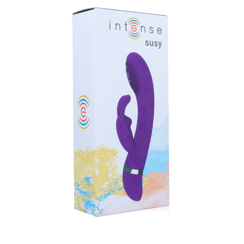 INTENSE - SUSY VIBRATORE OSCILLANTE IN SILICONE CON RABBIT LILLA