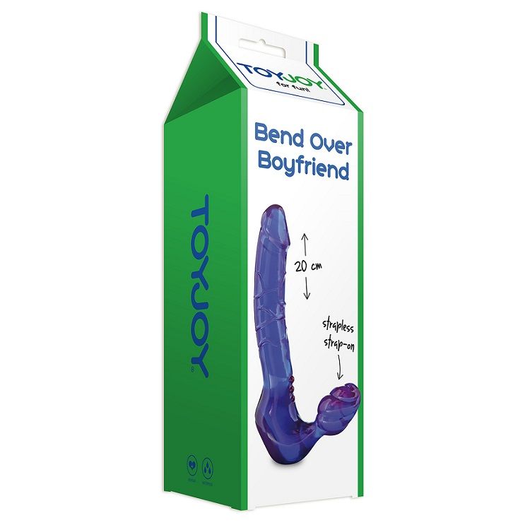 TOYJOY - BEND OVER BOYFRIEND STRAPON VIBRANTE SENZA CINGHIE BLU