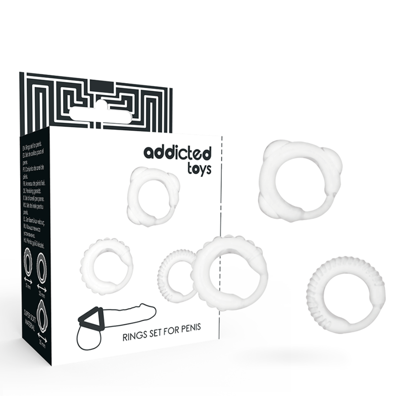 ADDICTED TOYS - SET DI 3 ANELLI VARIE DIMENSIONI TRASPARENTI