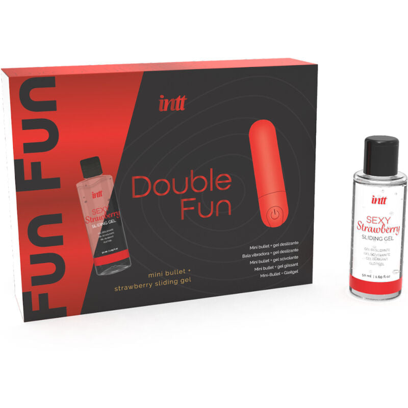 INTT - KIT DOUBLE FUN CON BULLET VIBRANTE E GEL DA MASSAGGIO ALLA FRAGOLA