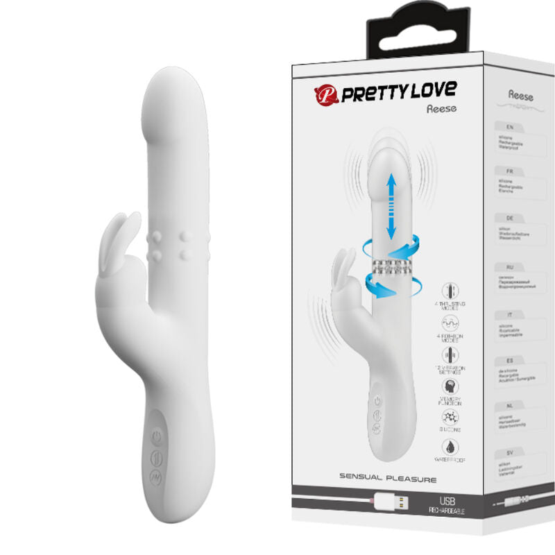 PRETTY LOVE - REESE VIBRATORE CON ROTAZIONE COLOR ARGENTO