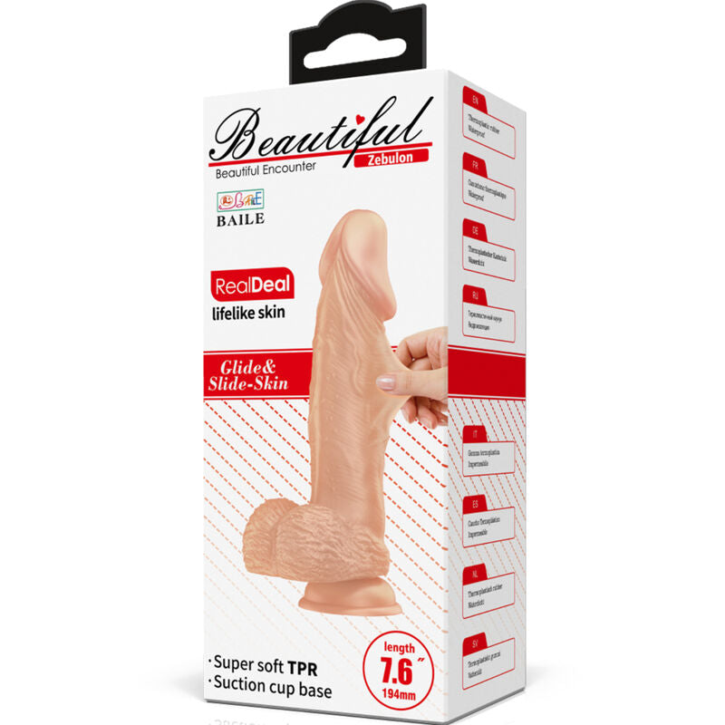BAILE - BEAUTIFUL ENCOUNTER ZEBULON DILDO FLESSIBILE REALISTICO 19,4 CM NATURALE