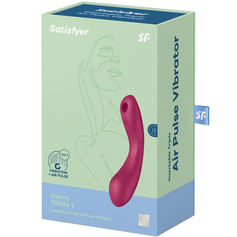 SATISFYER - CURVY TRINITY 1 VIBRATORE PUNTO G SUCCHIA CLITORIDE AIR PULSE GRIGIO