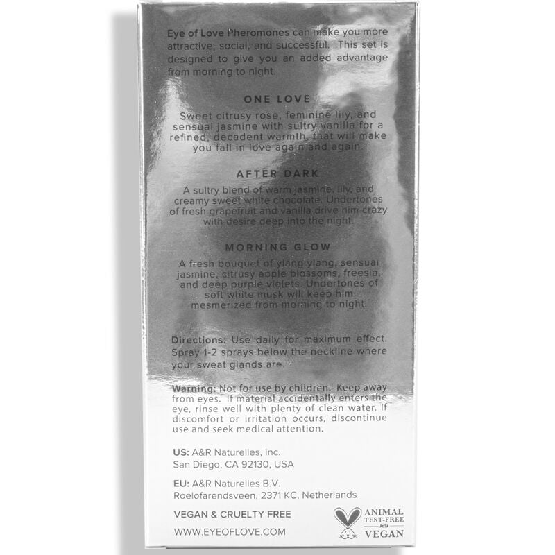 EYE OF LOVE - EOL PROFUMO AI FEROMONI 10 ML SET DA 3 - MORNING GLOW, ONE LOVE, AFTER DARK