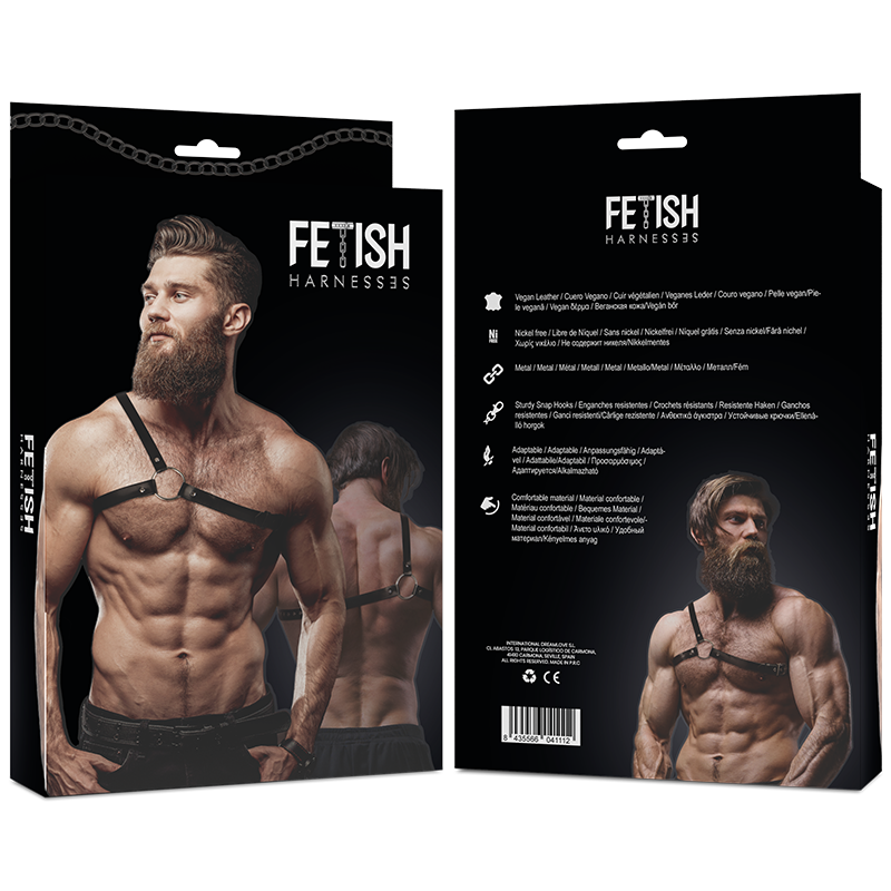 FETISH SUBMISSIVE ATTITUDE - HARNESS IN ECOPELLE CON SPALLE INCROCIATE DA UOMO
