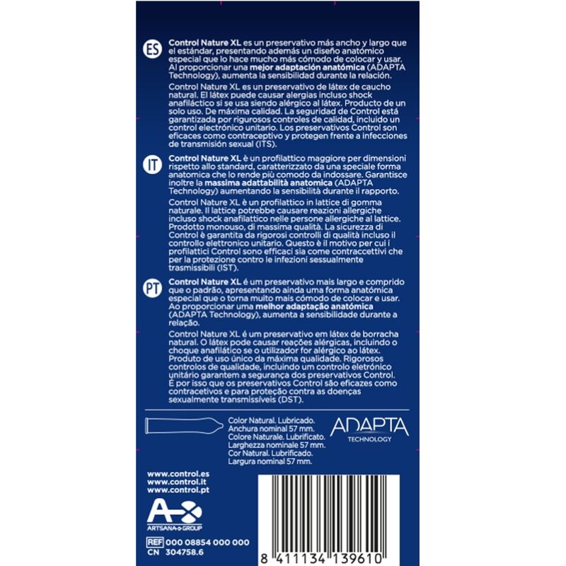 CONTROL ADAPTA NATURE XL - PRESERVATIVI 12 UNITÀ