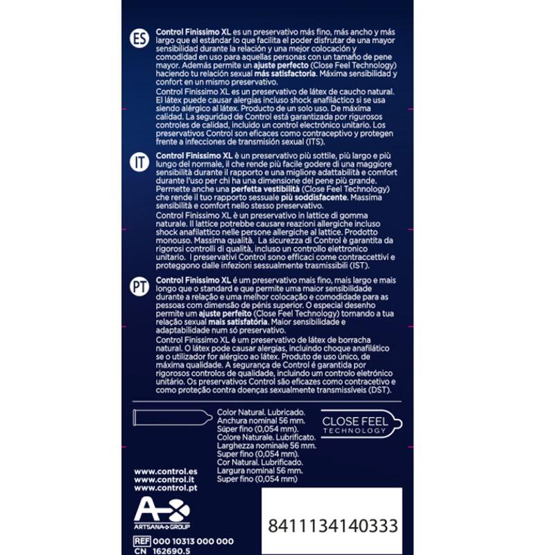 CONTROL FINISSIMO XL - PRESERVATIVI XL 12 UNITÀ