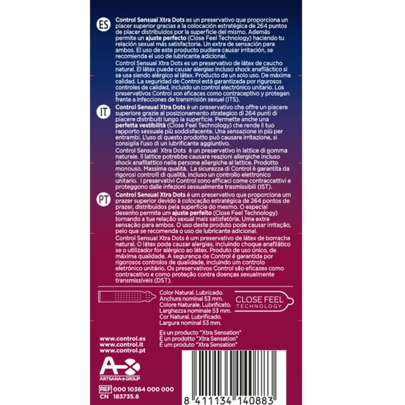 CONTROL XTRA DOTS - PRESERVATIVI 12 UNITA'