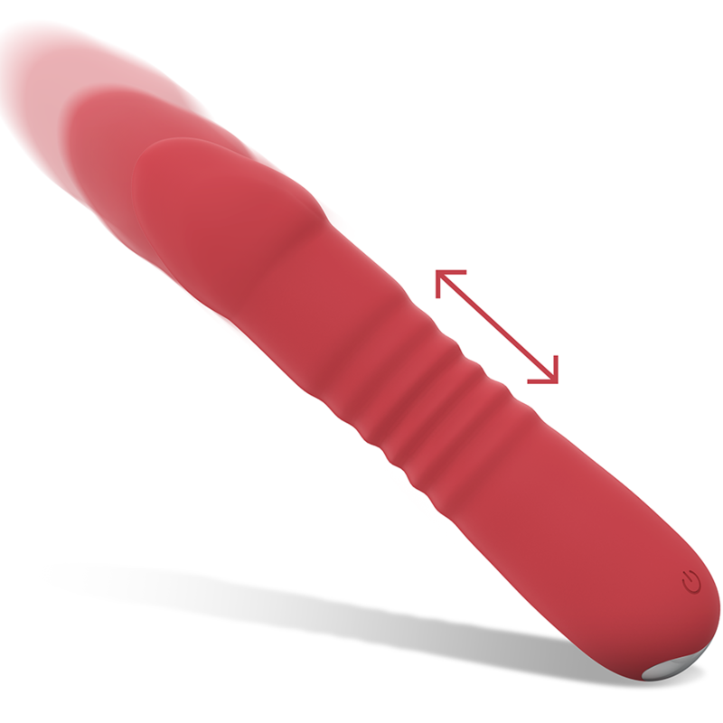 INTENSE - JUNI VIBRATORE CON SPINTA UP AND DOWN ROSSO