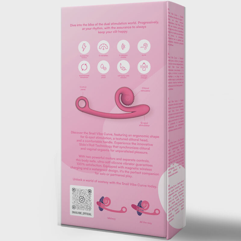 SNAIL VIBE - VIBRATORE CURVO STIMOLATORE PUNTO G ROSA