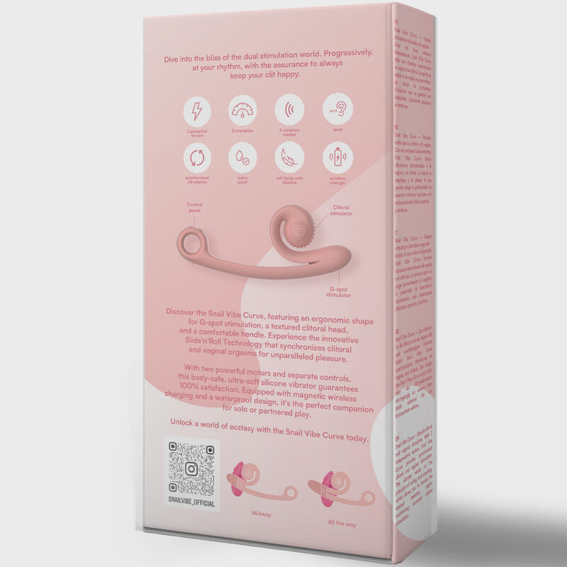 SNAIL VIBE - VIBRATORE CURVO STIMOLATORE PUNTO G ROSA