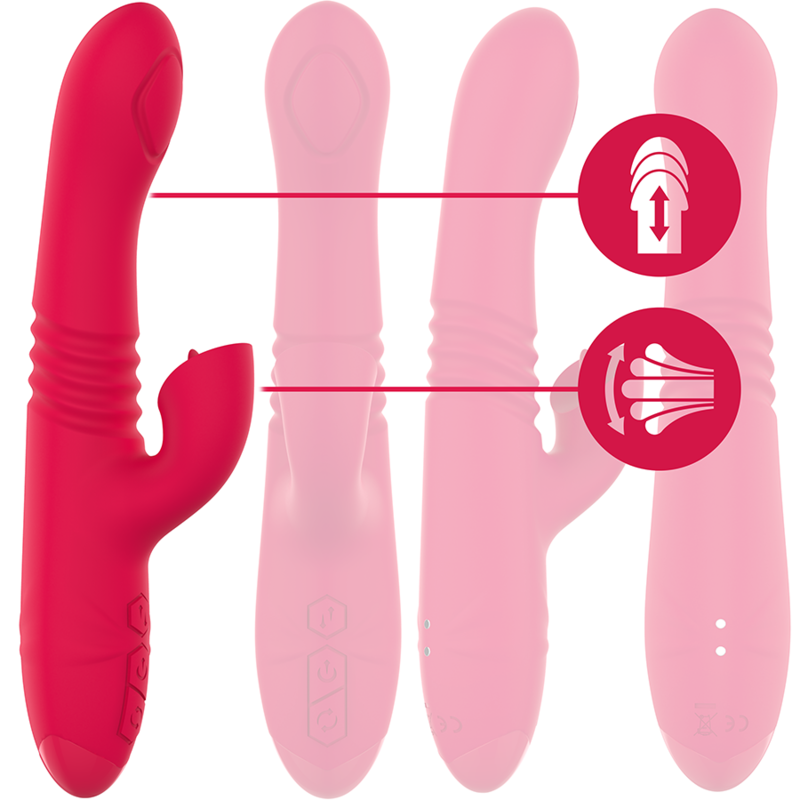 INTENSE - DUA VIBRATORE MULTIFUNZIONE RICARICABILE SPINTA UP & DOWN CON LINGUA