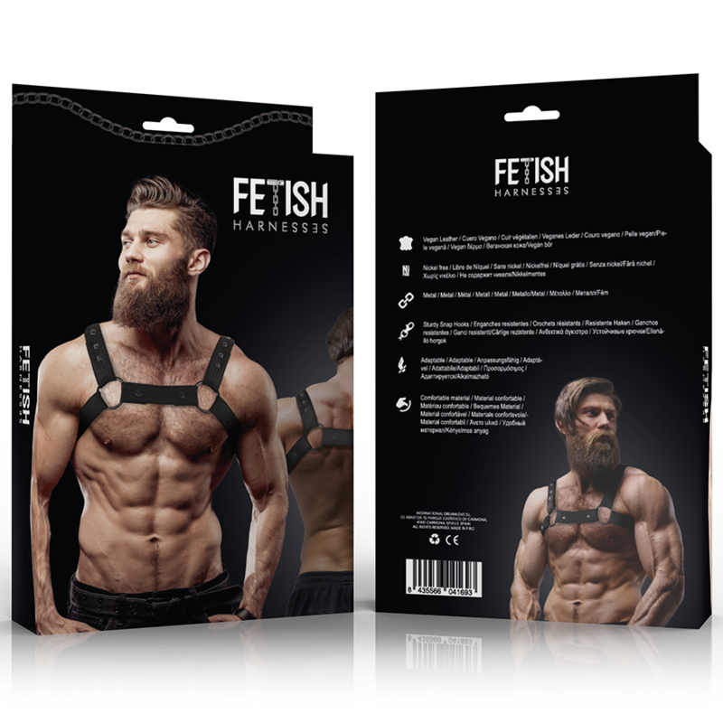 FETISH SUBMISSIVE ATTITUDE - HARNESS PETTORALE SPORTS REGOLABILE IN NEOPRENE PER UOMO