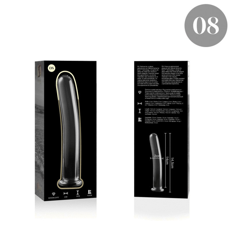 NEBULA SERIES BY IBIZA - DILDO MODELLO 8 IN VETRO BOROSILICATO TRASPARENTE 14.5 CM -O- 2 CM