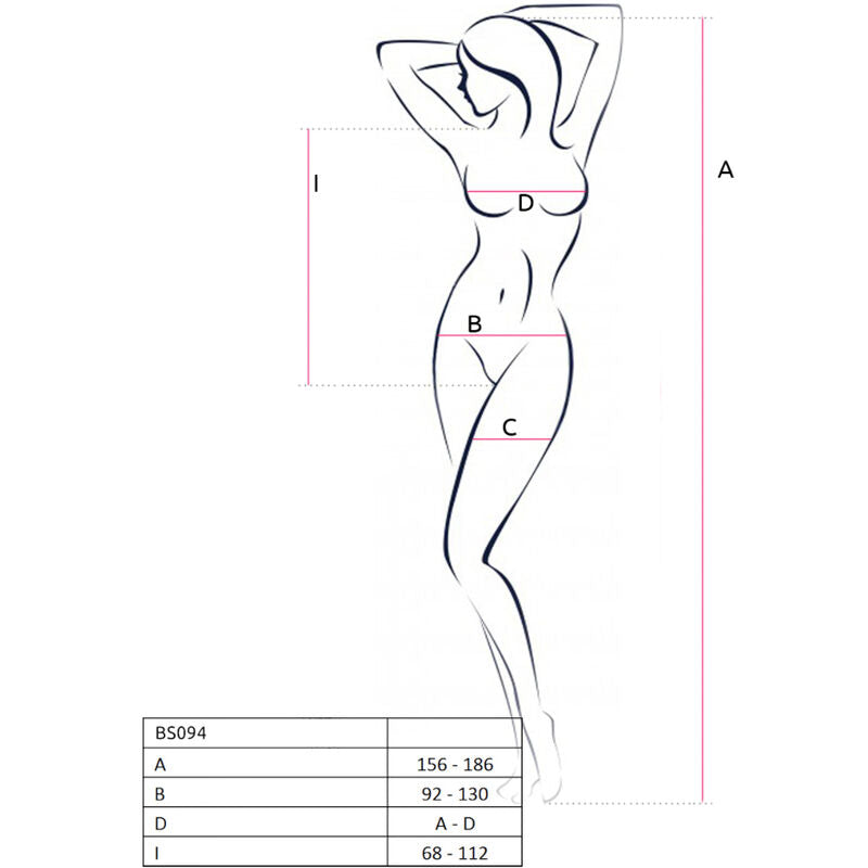 PASSION WOMAN - BS094 BODYSTOCKING NERO TAGLIA UNICA