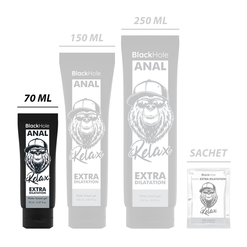 BLACK HOLE - GEL DILATAZIONE ANALE A BASE D'ACQUA 70 ML
