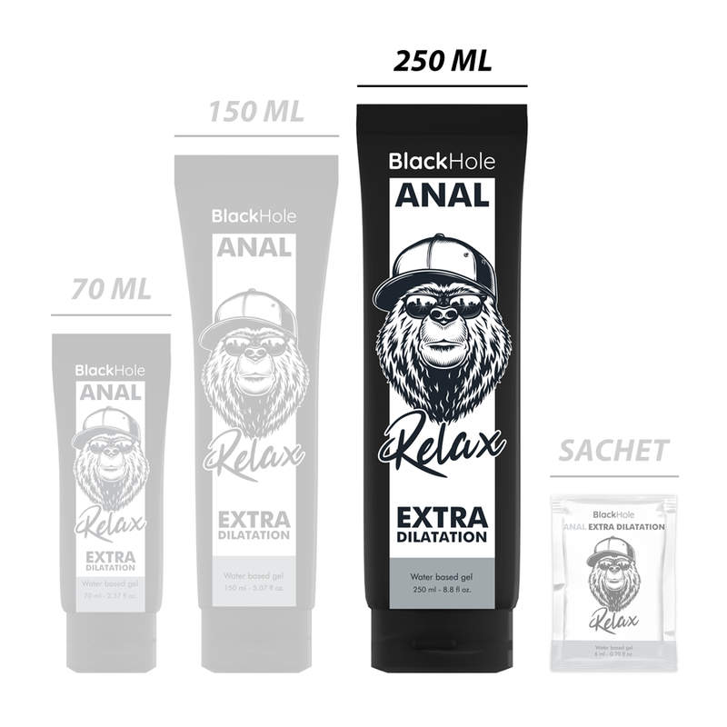 BLACK HOLE - GEL DILATAZIONE ANALE A BASE D'ACQUA 250 ML
