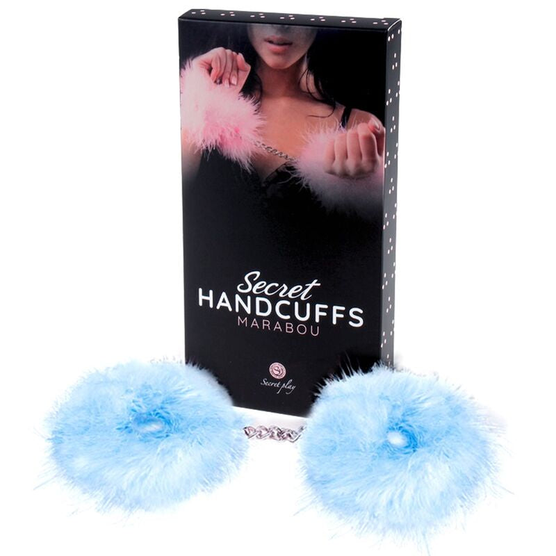 SECRETPLAY - MANETTE IN MARABOU AZZURRE